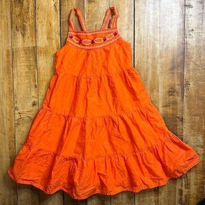 Gymboree Dress size 6 Sleeveless Tiered Orange Dress Easter Cotton summer